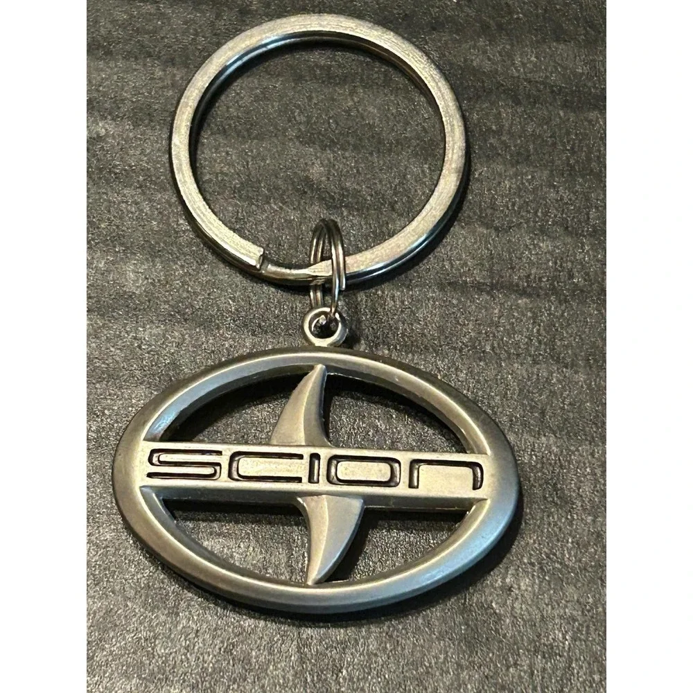 SCION Logo Keychain OEM Silver Oval Metal Key Ring